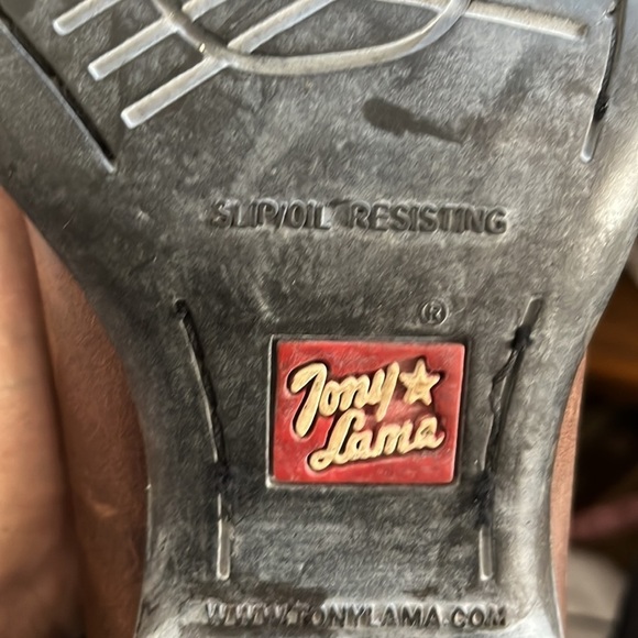 TONY Lama leather cowboy boots, in good condition decorative shaft. - Picture 6 of 15